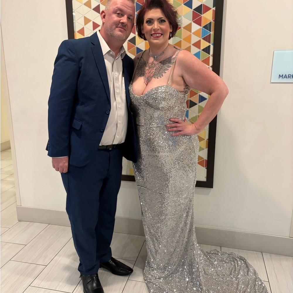 Fashion Nova Silver Maxi Dress
